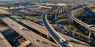 Aerial view of highway infrastructure