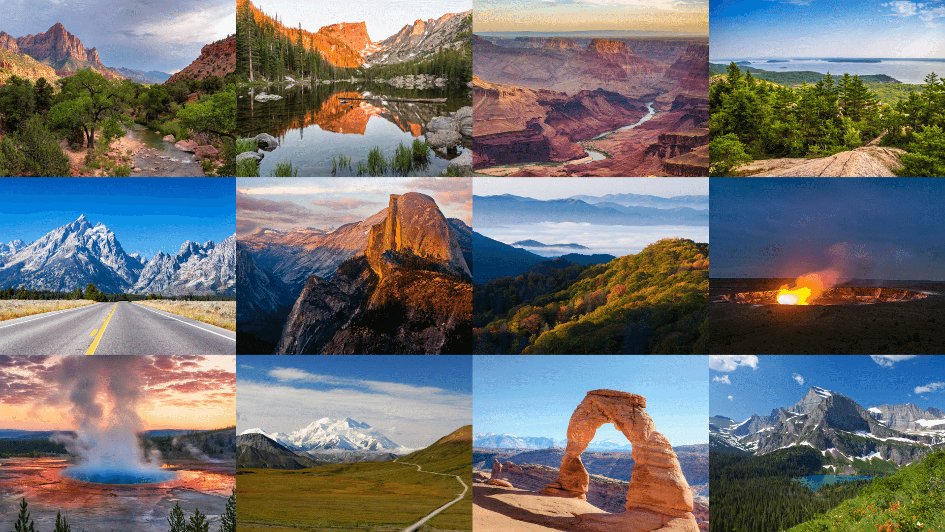National parks photo collage