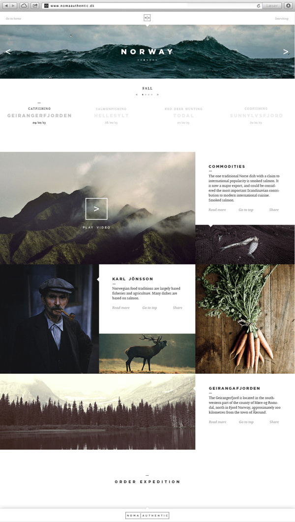 Norway travel site design reference
