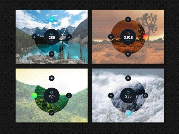 Circular data card UI reference