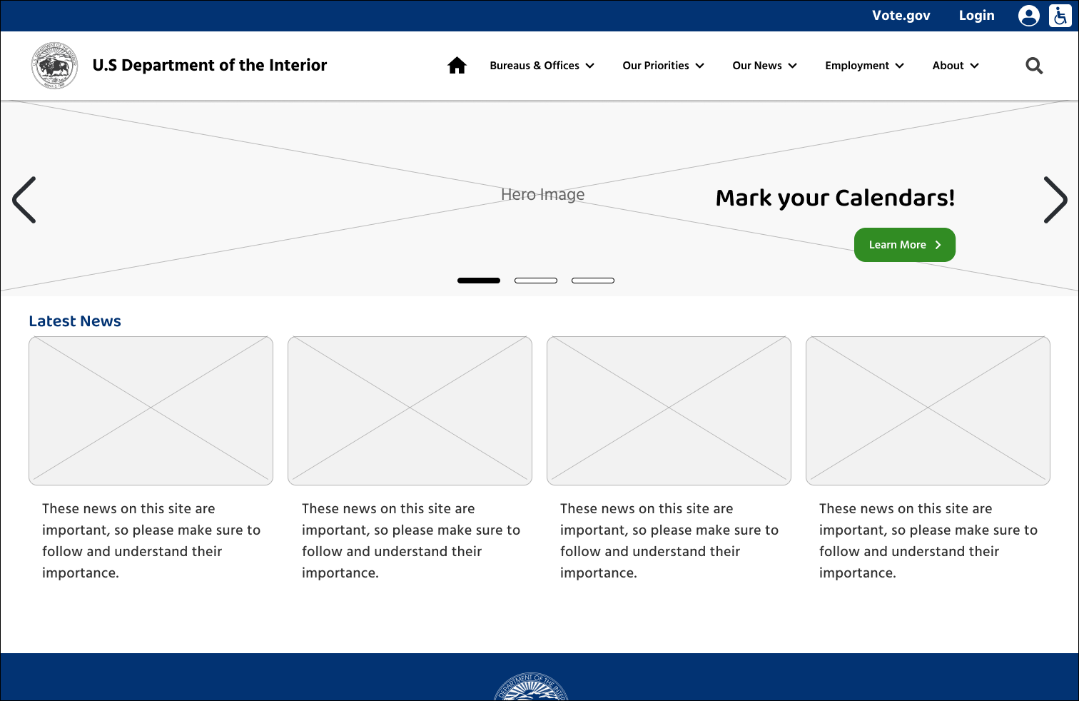 Desktop Version Wireframes