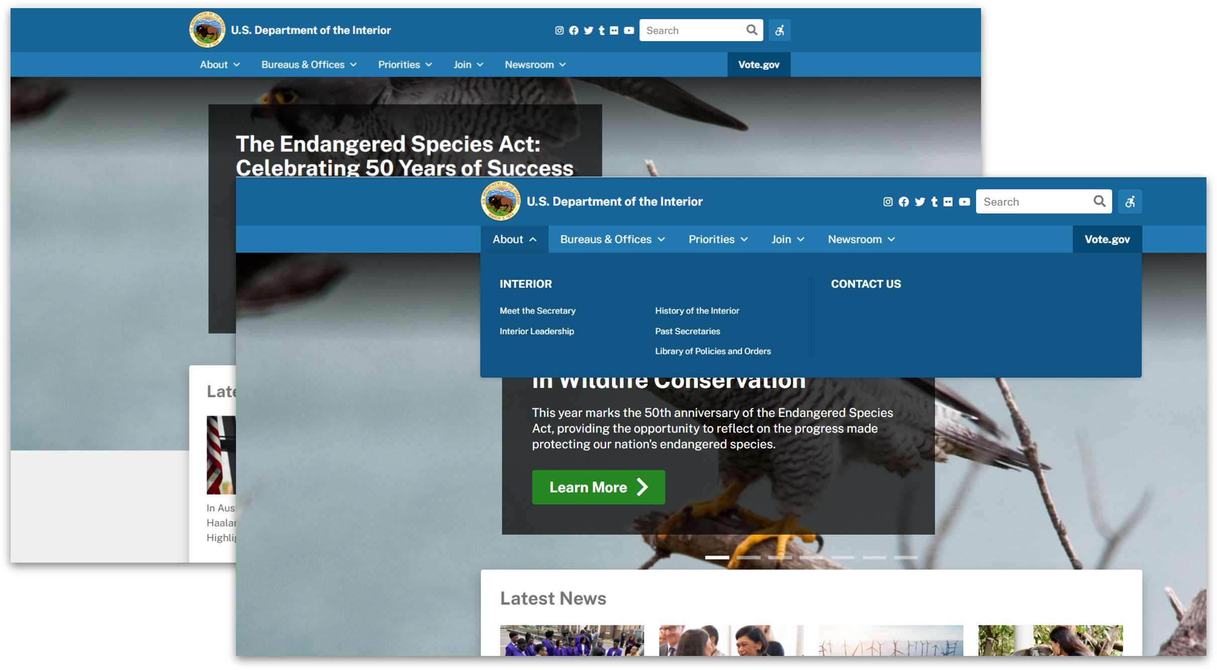 Main Page Navigation