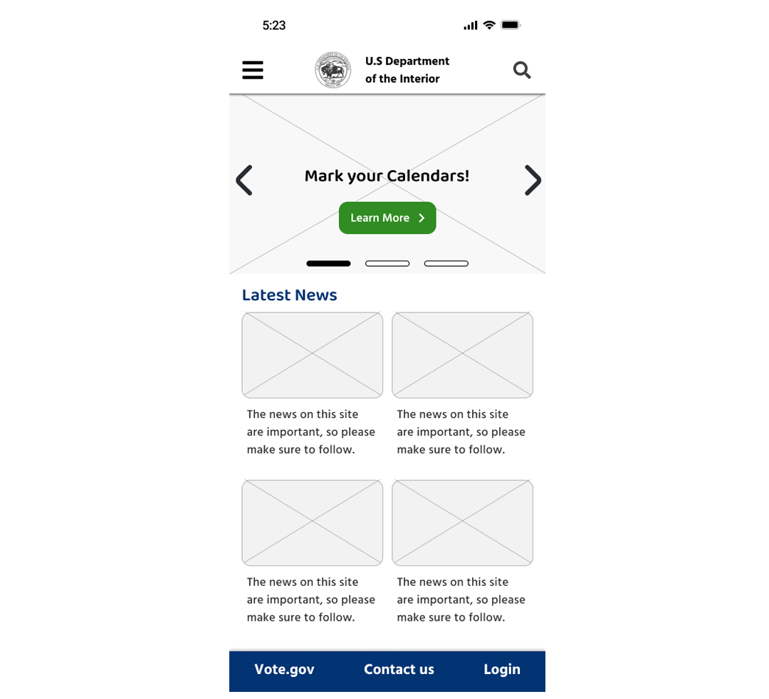 Mobile Version Wireframes