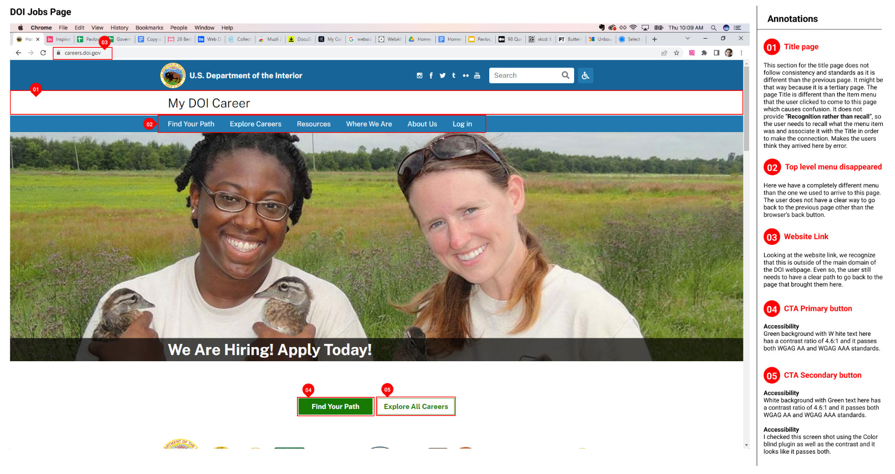 DOI Jobs page